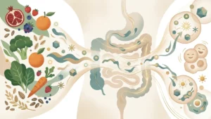Schéma sans texte montrant le trajet des micronutriments entre alimentation, digestion, absorption et utilisation cellulaire.